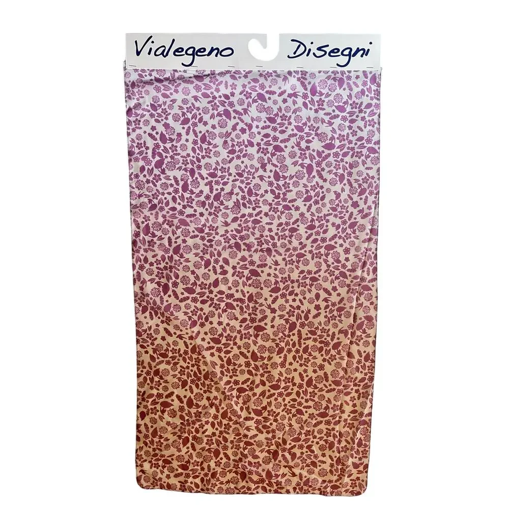 One of a Kind Silk Scarf Manufacture Sample Purple Flowers - Vialegeno Disegni
